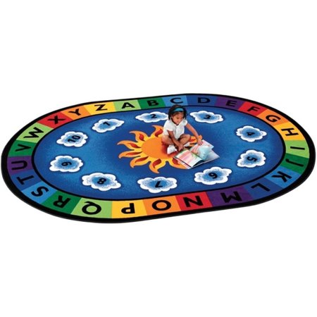 CARPETS FOR KIDS Carpets For Kids 9495 Sunny Day Learn & Play 6.75 ft. x 9.42 ft. Oval Carpet 9495